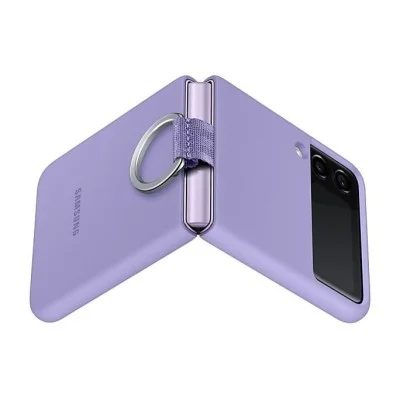Cover Samsung Z Flip 3 Leather With Ring - Lavender